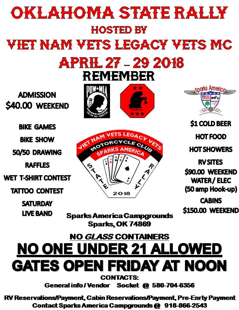 Viet Nam Vets Legacy Vets MC Rally – SPARKS AMERICA CAMPGROUNDS