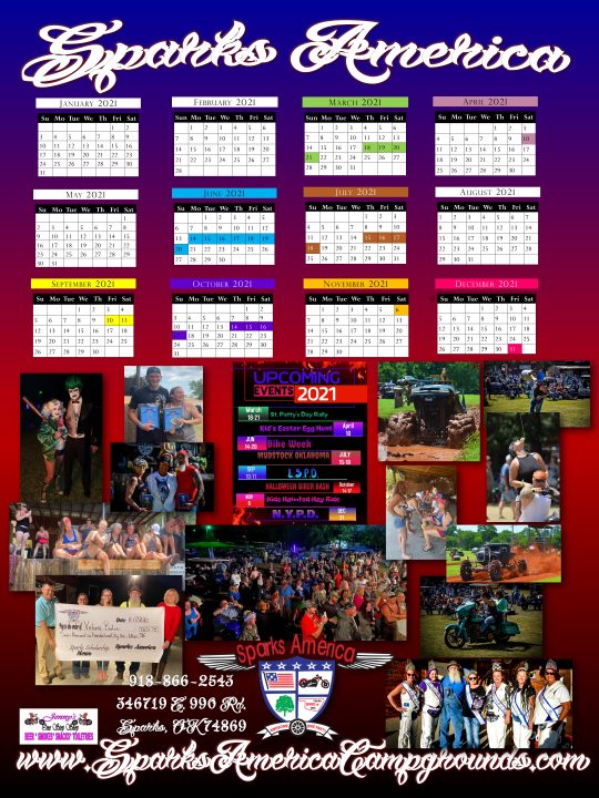 2021 Sparks Calendar SPARKS AMERICA CAMPGROUNDS